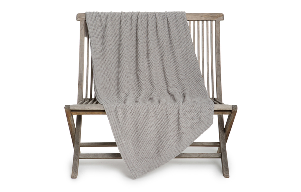 BFD Waffle Throw Blanket Dove Gray