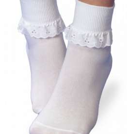 Jefferies Socks Jefferies Eyelet Lace Socks in White