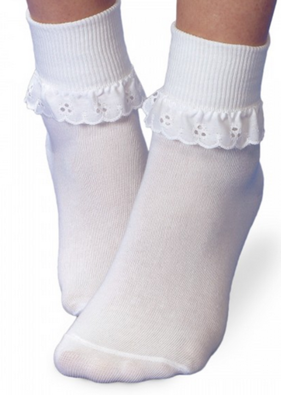 Jefferies Socks Jefferies Eyelet Lace Socks in White