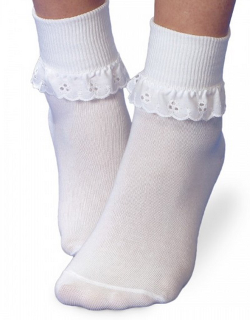 Jefferies Socks Jefferies Eyelet Lace Socks in White