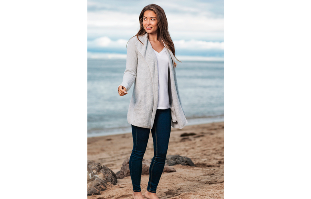Barefoot Dreams Cozychic Lite Coastal Cardi in Ocean