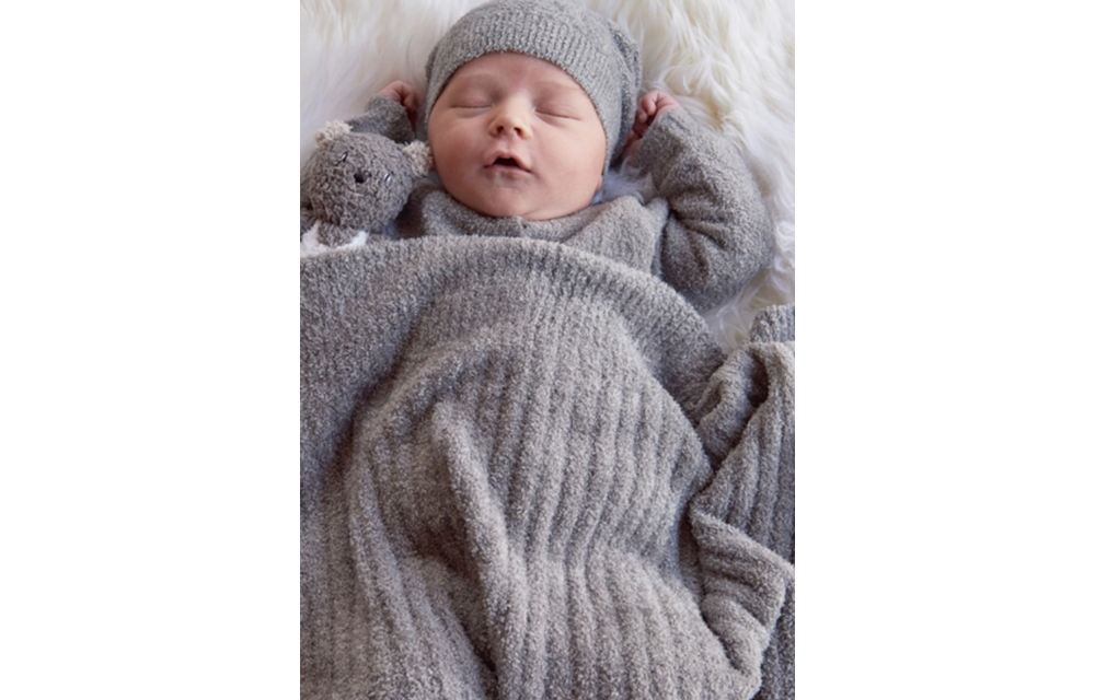 Barefoot Dreams Cozychic Lite Ribbed Blanket (Baby) Pewter