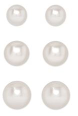 Lily Nily Lily Nily Graduated Freshwater Pearl Stud Set in Sterling Silver