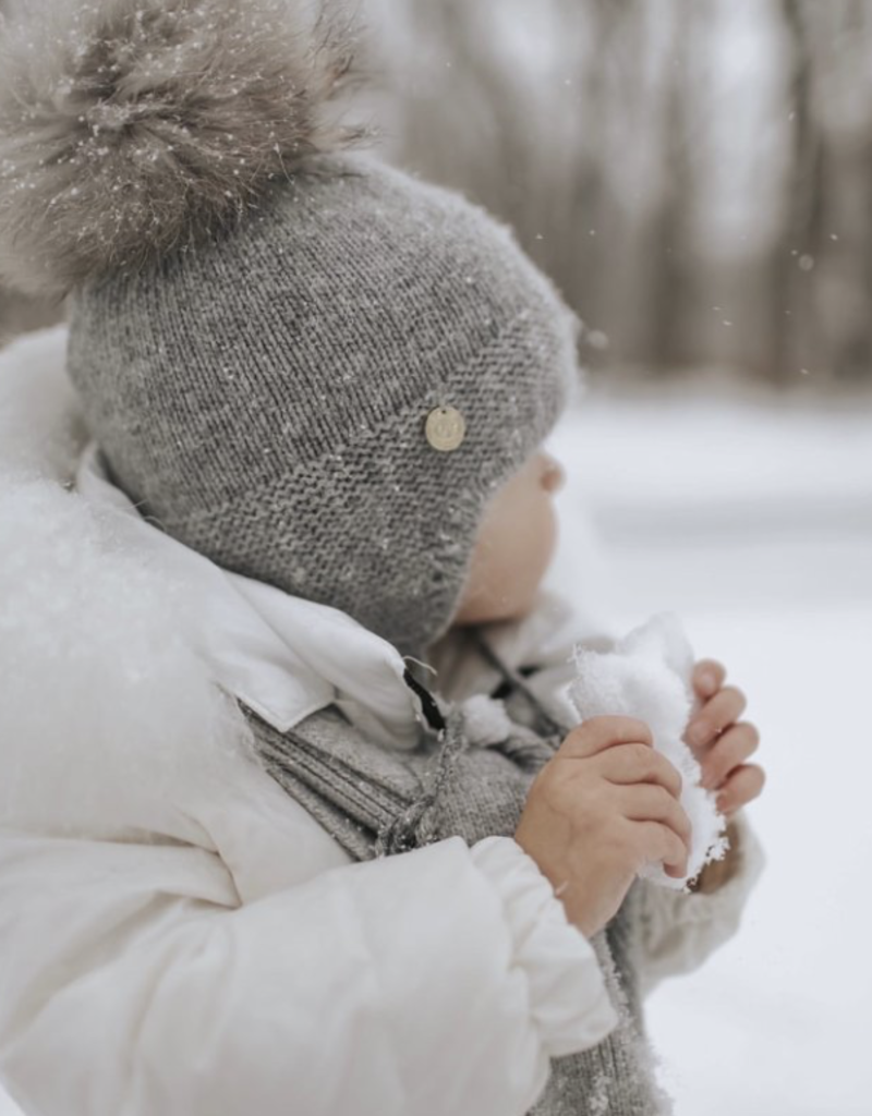 Petit Maison PM Grey Cashmere Aviator Hat