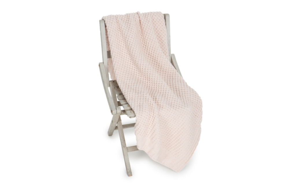 Waffle Baby Blanket 30x32 Pink