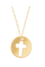 E Newton EG 14" Necklace Gold - Blessed Small Gold Disc