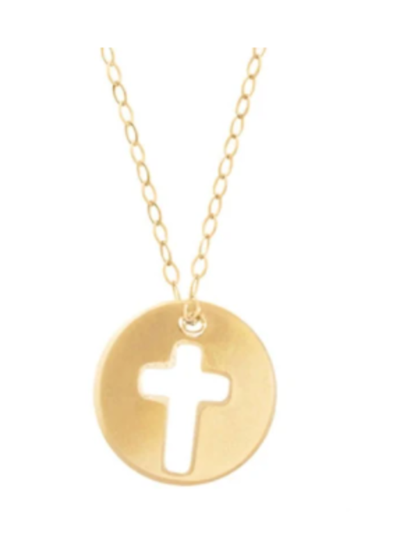 E Newton EG 14" Necklace Gold - Blessed Small Gold Disc