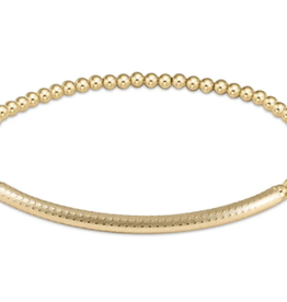 E Newton EN Bliss Bar Textured 3mm Bead Bracelet Gold