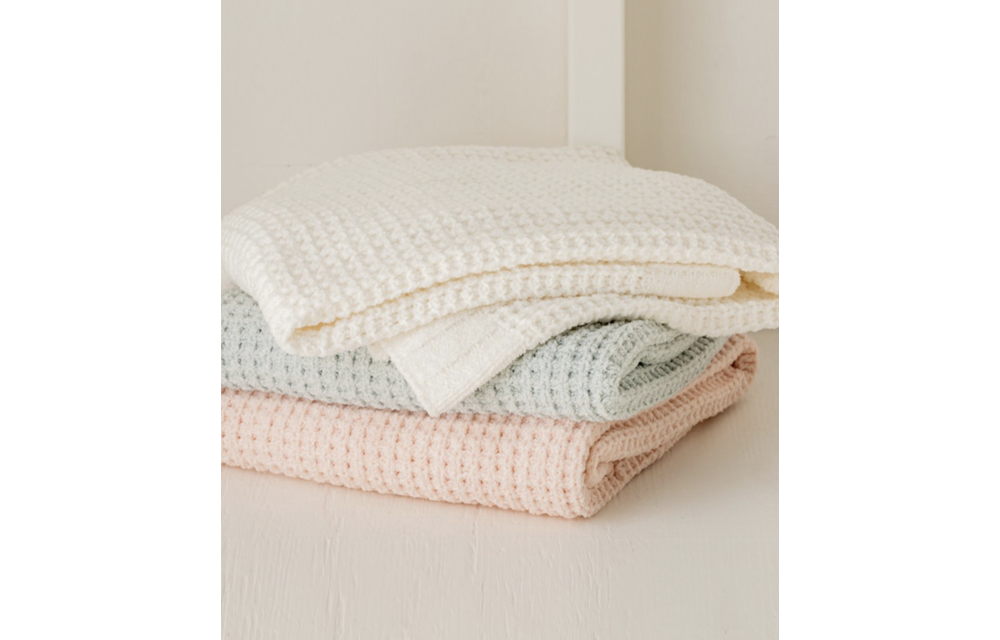 Waffle Baby Blanket 30x32 Pearl