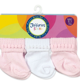 Jefferies Socks Jeffries 1-6 Pair Pack Girl/Pink&white