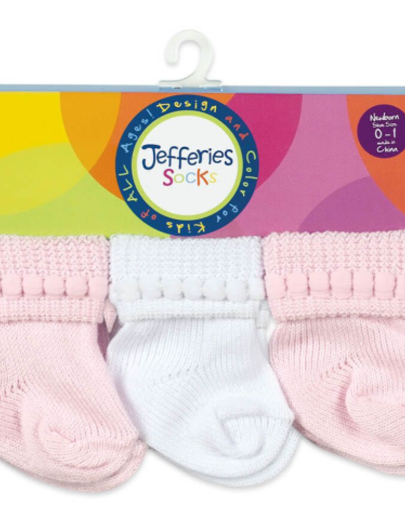 Jefferies Socks Jeffries 1-6 Pair Pack Girl/Pink&white
