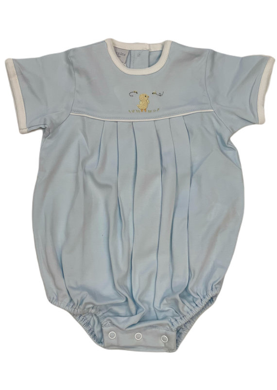 Squiggles Duck & Bees Pleated Romper Lt Blue