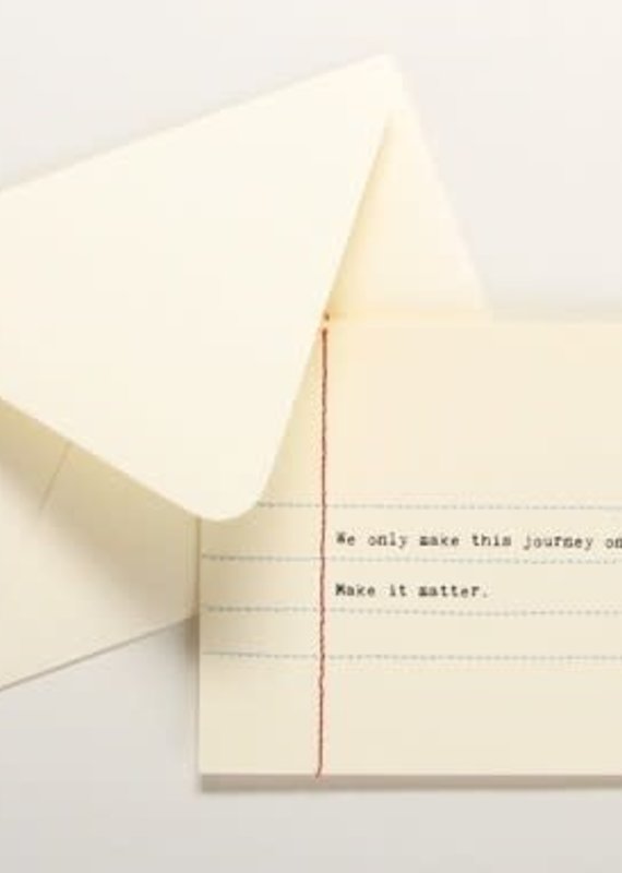 Hand Sewn Notecard Make it Matter