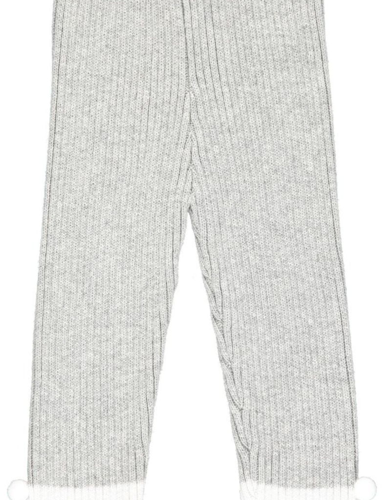 Vignette Vignette Rowan Knit Leggings in Grey  w/white pom cuff