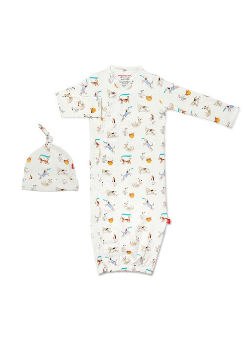 Magnetic Baby Magnetic Me Howlarious Organic Cotton Magnetic Gown & Hat