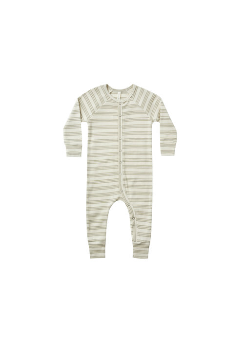 Rylee & Cru Rylee +Cru Ribbed Longjohn Pajamas-Agave Stripe