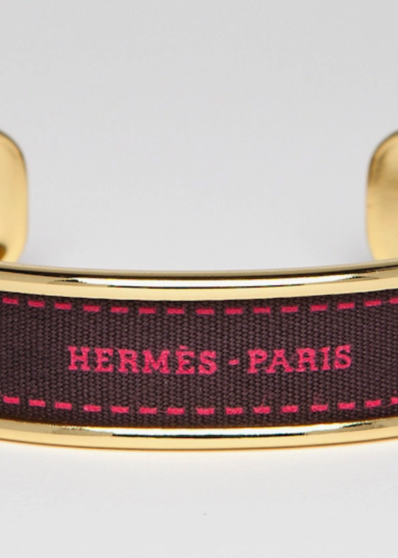 FN Hermes Ribbon- Gold Cuff / Brown-Pink