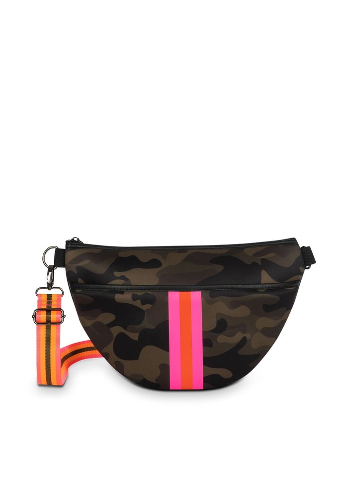 HS Brett Balt Bag- SHOWOFF - Green Camo/Pink Orange Stripe/Pink Orange Olive Striped Strap