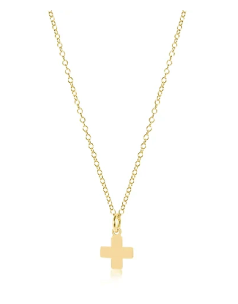 E Newton EN Signature Cross Necklace Gold Charm 16"