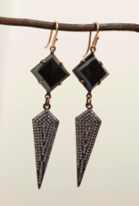 Mark Edge ME Hematite and Pave Earrings