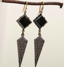 Mark Edge ME Hematite and Pave Earrings