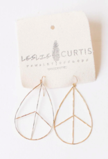 Leslie Curtis Jewelry Designs LC Lilah- Peace Gold Plated Earring 2.5"