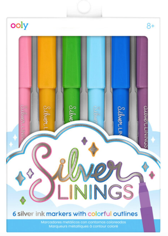 ooly Ooly Silver Linings Outline Markers - Set of 6