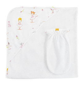 Baby Club Chic Ballerinas Hooded Towel and Washcloth Set