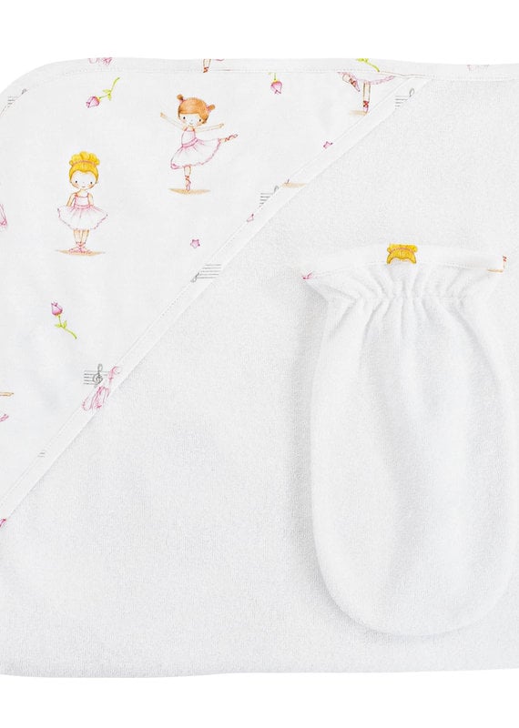 Baby Club Chic Ballerinas Hooded Towel and Washcloth Set