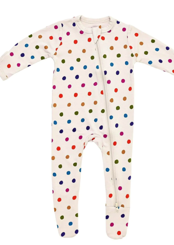 Kyte Baby Kyte Zippered Footie in Spring Polka Dots