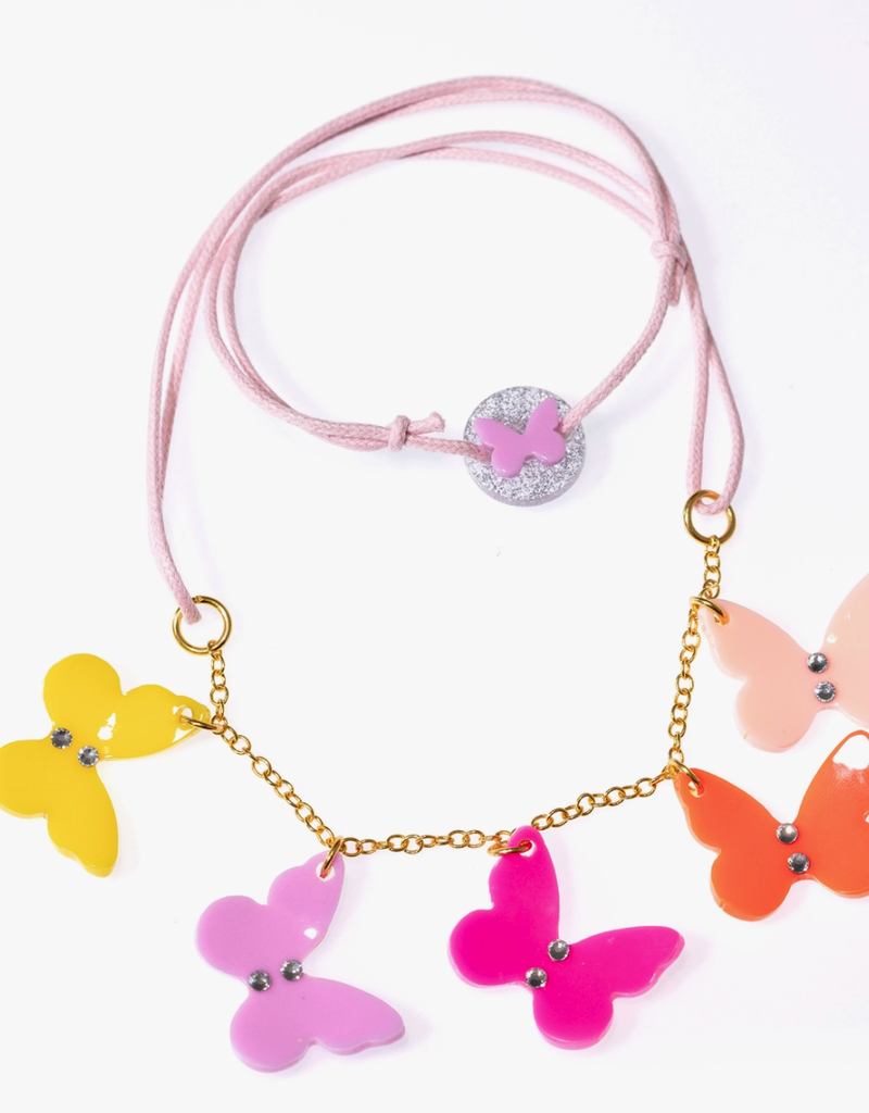 Lillies & Roses Lillie and Roses Pink Butterfly Necklace