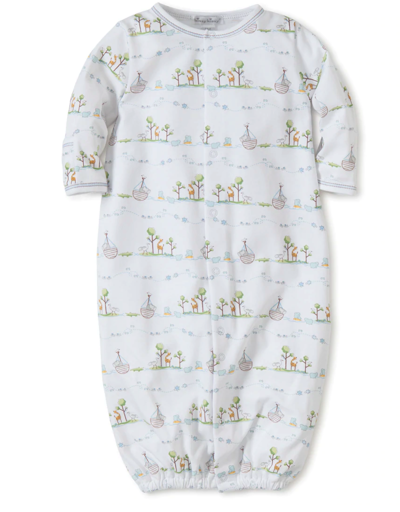 Kissy Kissy Kissy Kissy Noah's Print Converter Gown- Light Blue