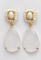 VD Pearl Petals + White Quartz Earrings