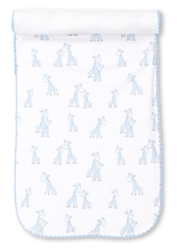 Kissy Kissy Kissy Kissy Giraffe Grins Light Blue Burp Cloth