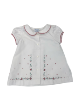Luli & Me Luli & Me Holly Jolly Daygown White/Red Emb