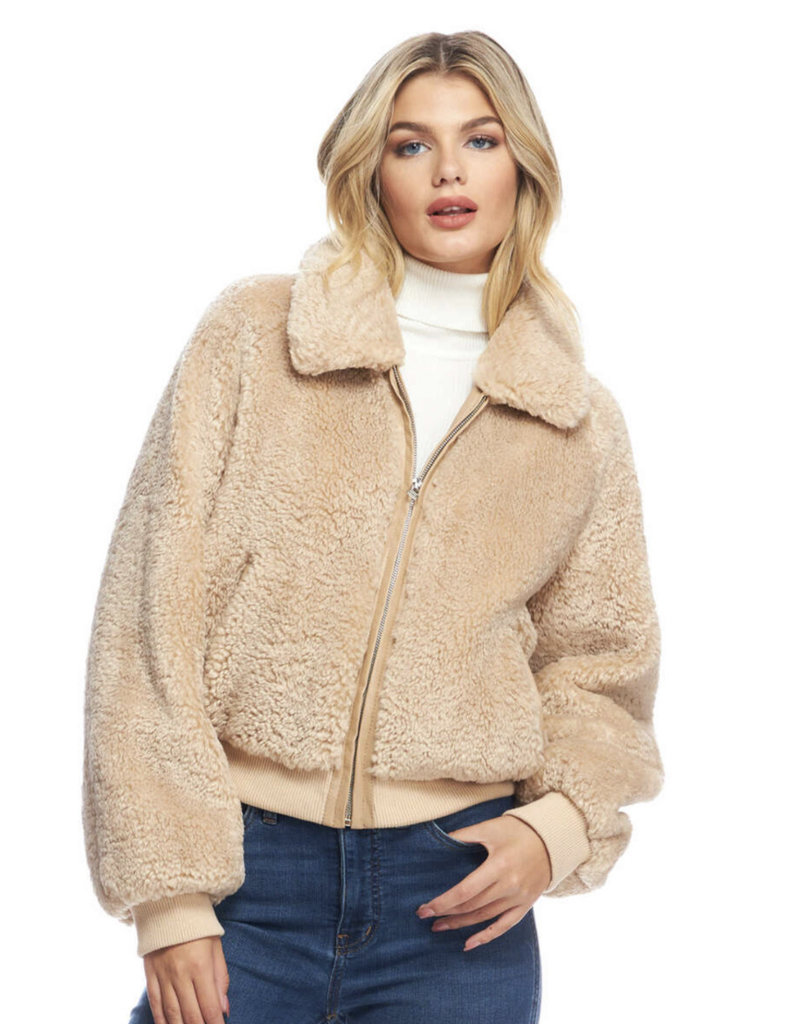 Donna Salyers FF Sloane Sherpa Bomber Cream