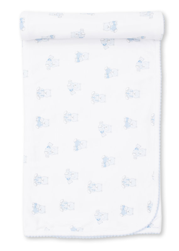 Kissy Kissy Kissy Kissy Bear Snuggles Blanket Light Blue