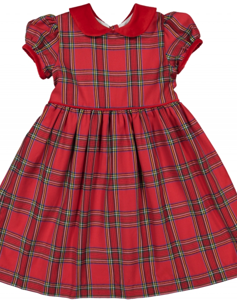 Sal & Pimenta Sal & Pimenta Trocadero Velvet Collar Dress Red Plaid