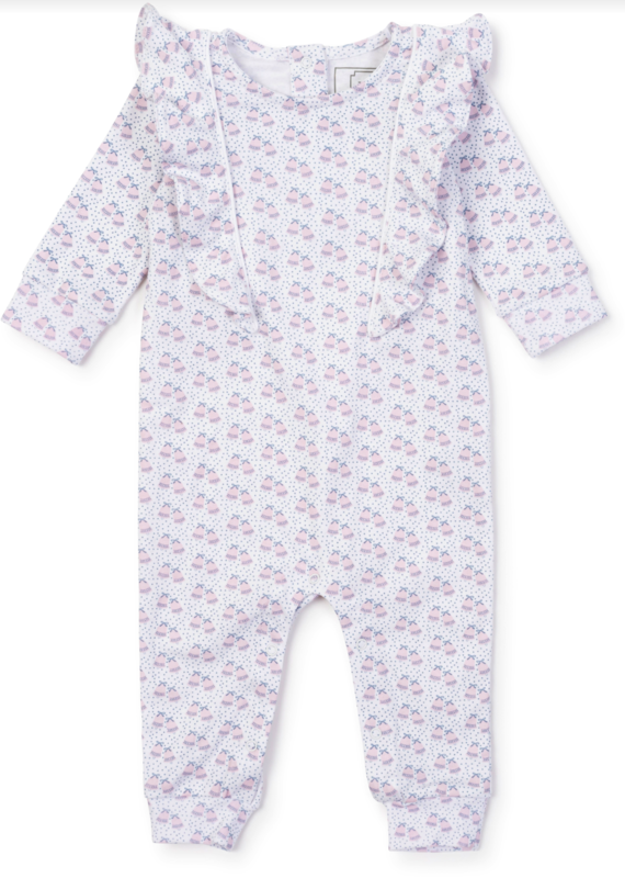 Lila and Hayes Evelyn Romper - Bells in the Snow