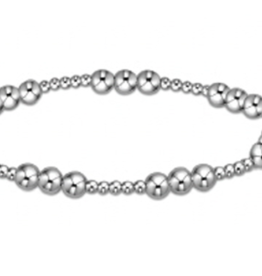 E Newton Classic Joy Pattern 5mm Bead Bracelet - Sterling Silver