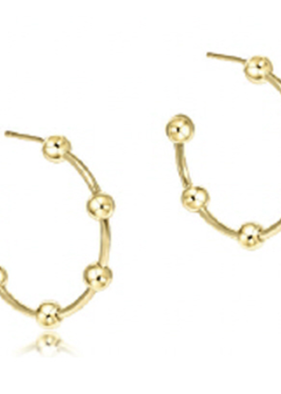 E Newton Beaded Simplicity 1.5" Post Hoop - 4mm Gold