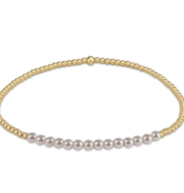 E Newton Gold Bliss 2mm Bead Bracelet - Pearl