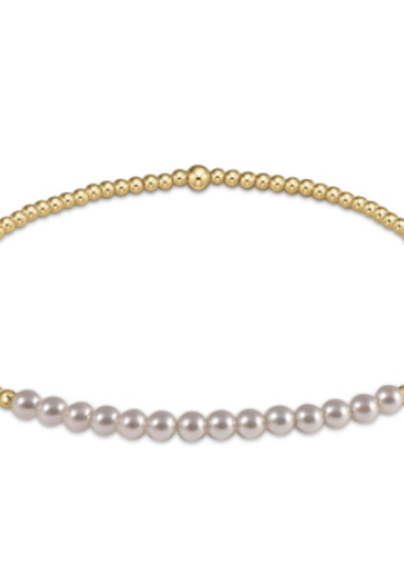 E Newton Gold Bliss 2mm Bead Bracelet - Pearl