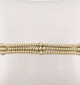 E Newton 3-Strand Classic Beaded Signature Cross Gold Bracelet