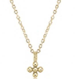 E Newton 16" Necklace Gold Classic Sign Cross Small