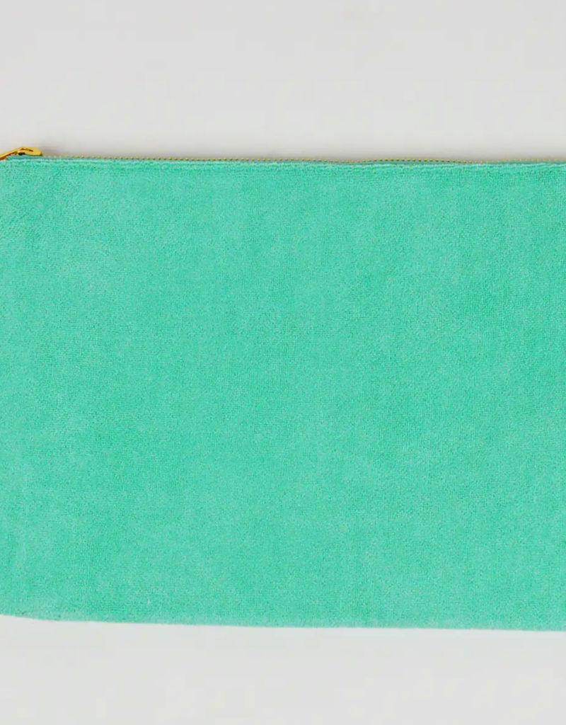 Green Terry Flat Pouch - Large