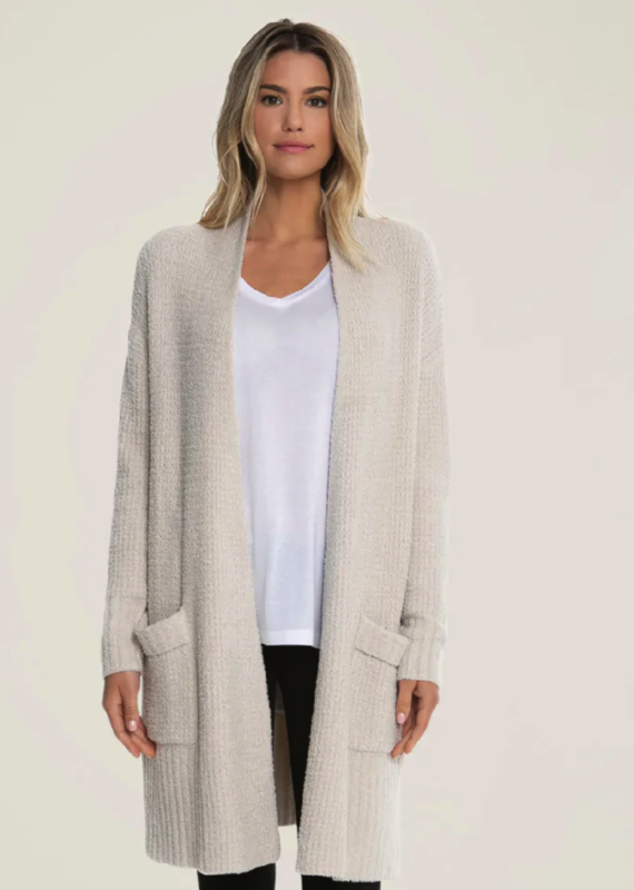 Barefoot Dreams Cozychic Lite Long Weekend Cardi Bisque