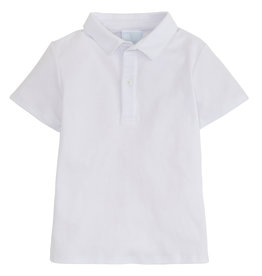 Little English White Short Sleeve Polo