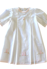Lenora Layette Baby Bunny Cotton Daygown White and Pink