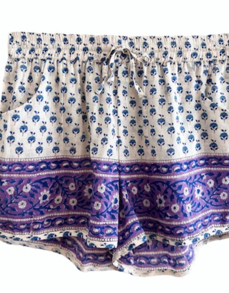Bell by Alicia Bell Piped Shorts Blue Purple Motif-